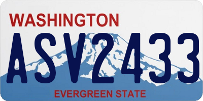 WA license plate ASV2433