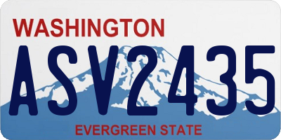 WA license plate ASV2435