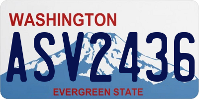 WA license plate ASV2436