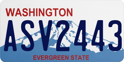 WA license plate ASV2443