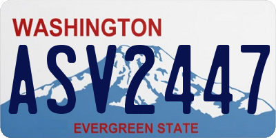 WA license plate ASV2447
