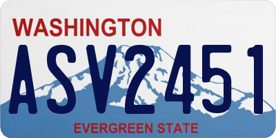 WA license plate ASV2451