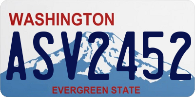 WA license plate ASV2452