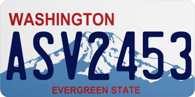 WA license plate ASV2453
