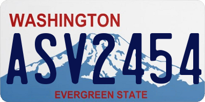 WA license plate ASV2454