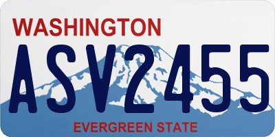 WA license plate ASV2455
