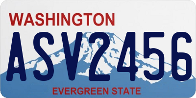 WA license plate ASV2456