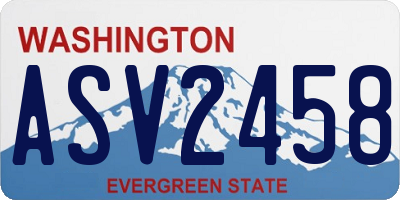 WA license plate ASV2458