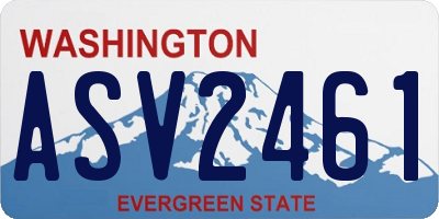 WA license plate ASV2461