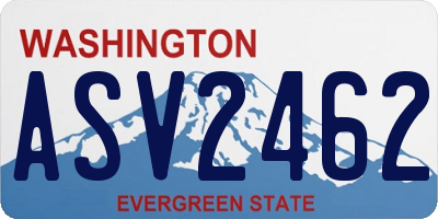 WA license plate ASV2462
