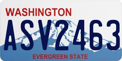 WA license plate ASV2463