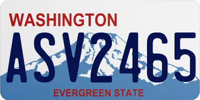 WA license plate ASV2465