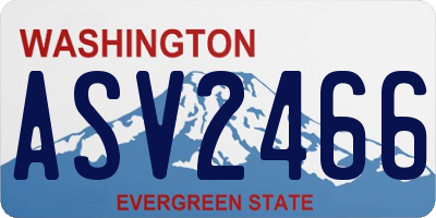 WA license plate ASV2466