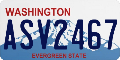 WA license plate ASV2467