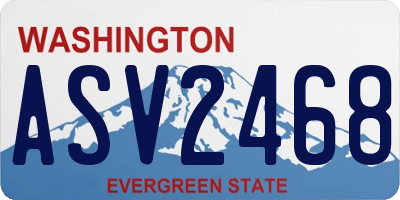 WA license plate ASV2468