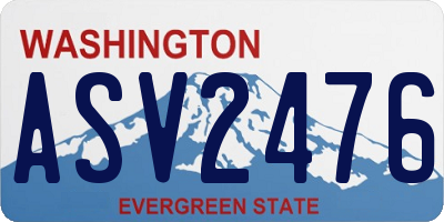 WA license plate ASV2476