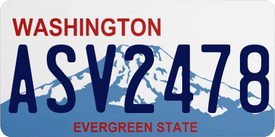 WA license plate ASV2478
