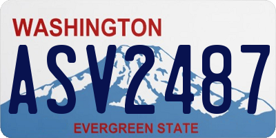 WA license plate ASV2487