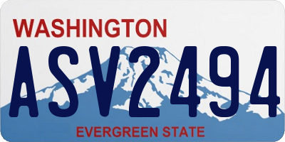 WA license plate ASV2494