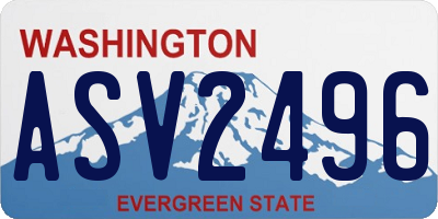 WA license plate ASV2496