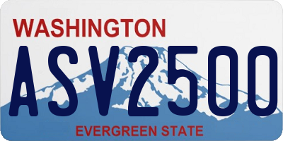 WA license plate ASV2500