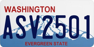 WA license plate ASV2501