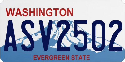WA license plate ASV2502