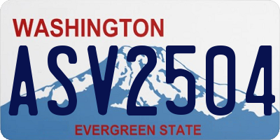 WA license plate ASV2504
