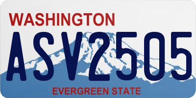 WA license plate ASV2505