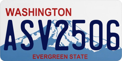 WA license plate ASV2506