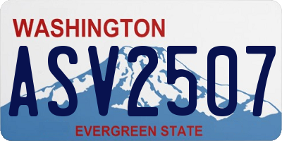 WA license plate ASV2507
