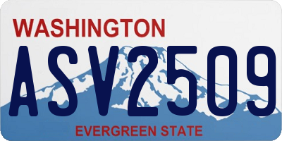 WA license plate ASV2509