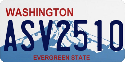 WA license plate ASV2510