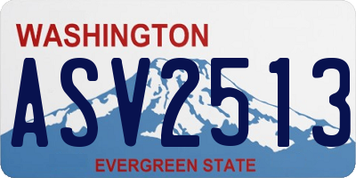 WA license plate ASV2513