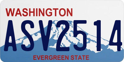 WA license plate ASV2514