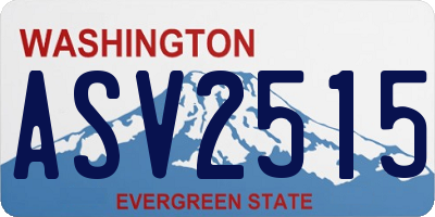 WA license plate ASV2515