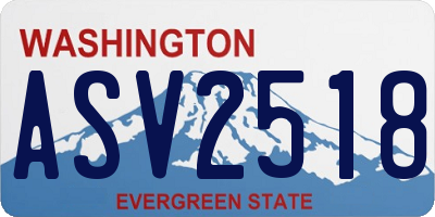 WA license plate ASV2518