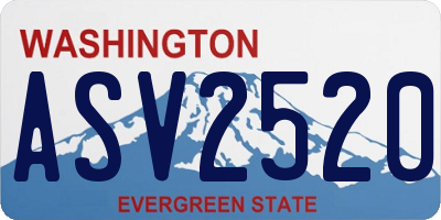 WA license plate ASV2520