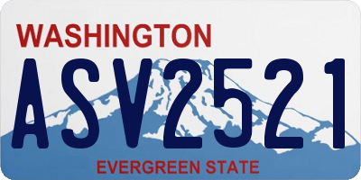 WA license plate ASV2521