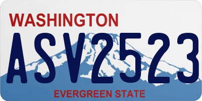 WA license plate ASV2523