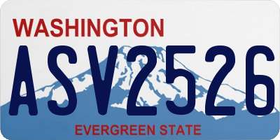 WA license plate ASV2526