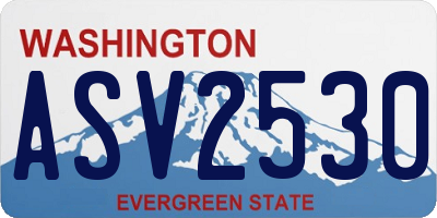 WA license plate ASV2530