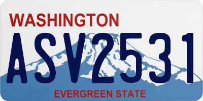 WA license plate ASV2531