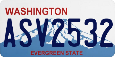 WA license plate ASV2532