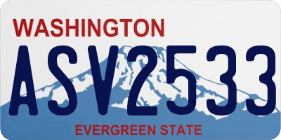 WA license plate ASV2533