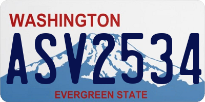 WA license plate ASV2534