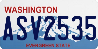 WA license plate ASV2535