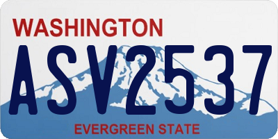 WA license plate ASV2537