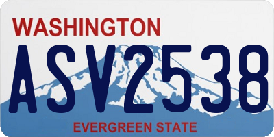 WA license plate ASV2538