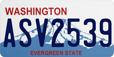 WA license plate ASV2539